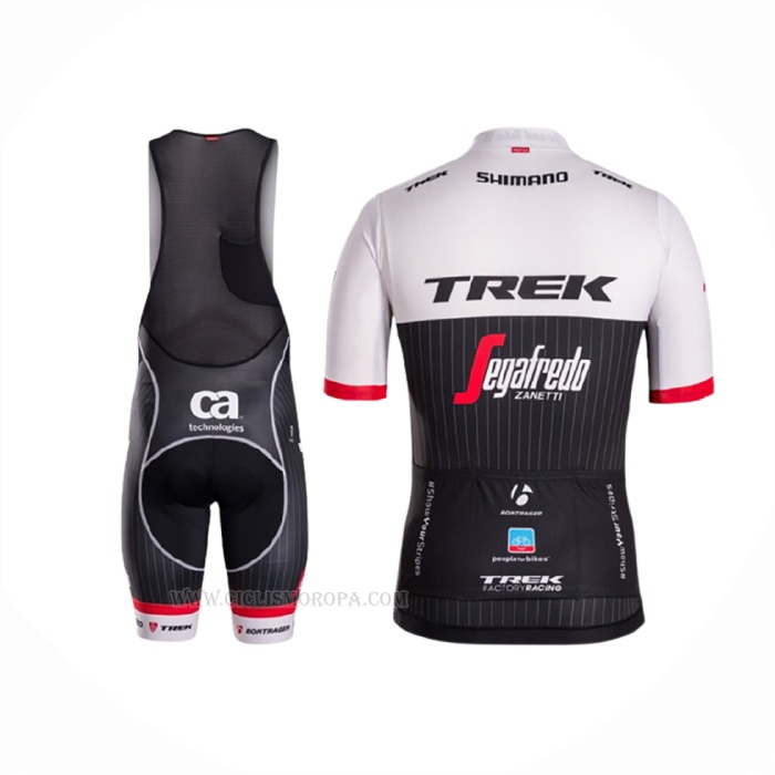2016 Ropa Ciclismo Trek Segafredo Negro Blanco Mangas Corta y Culotte Corto
